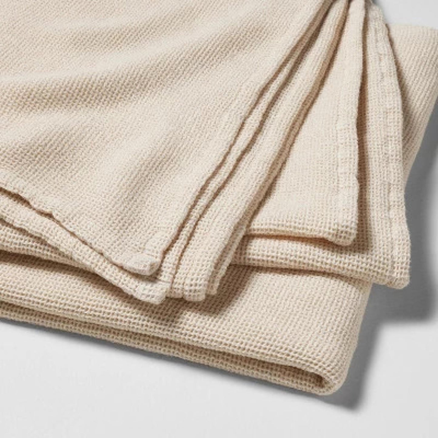 King Micro Waffle Bed Blanket Natural - Casaluna