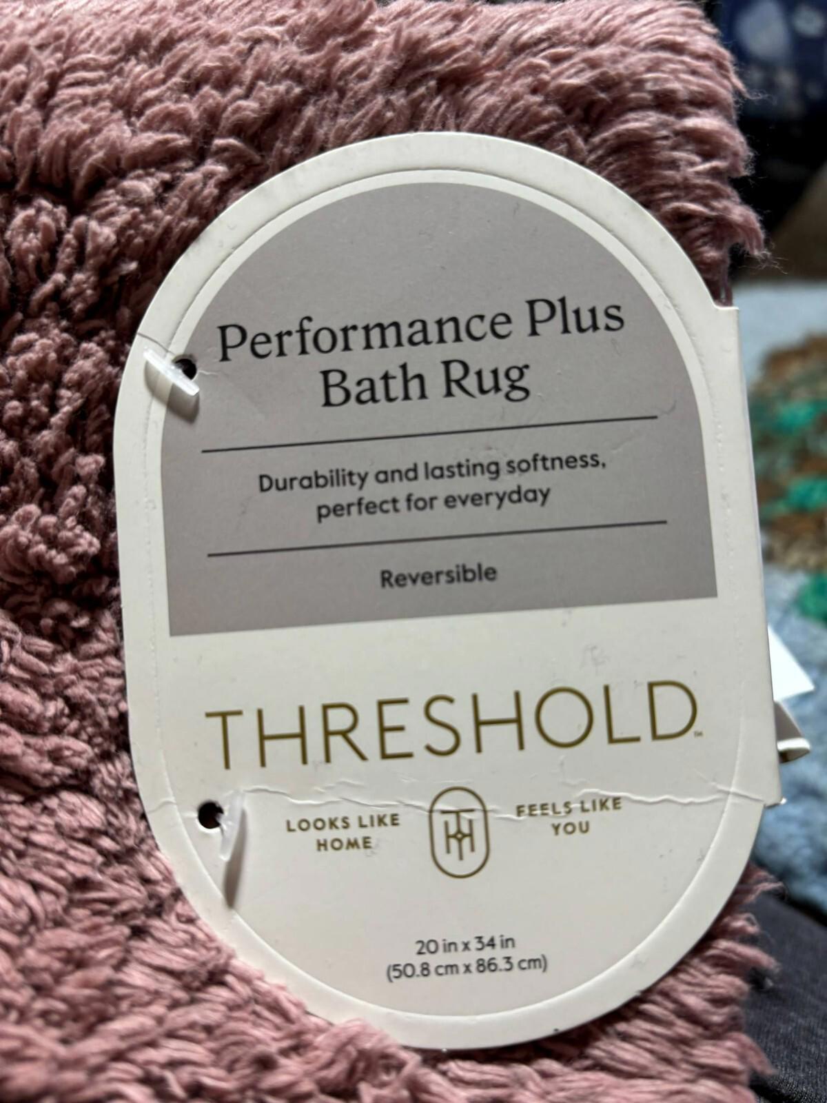 Performance Plus Bath Rug Pink Threshold 20”X34”, 100% Cotton