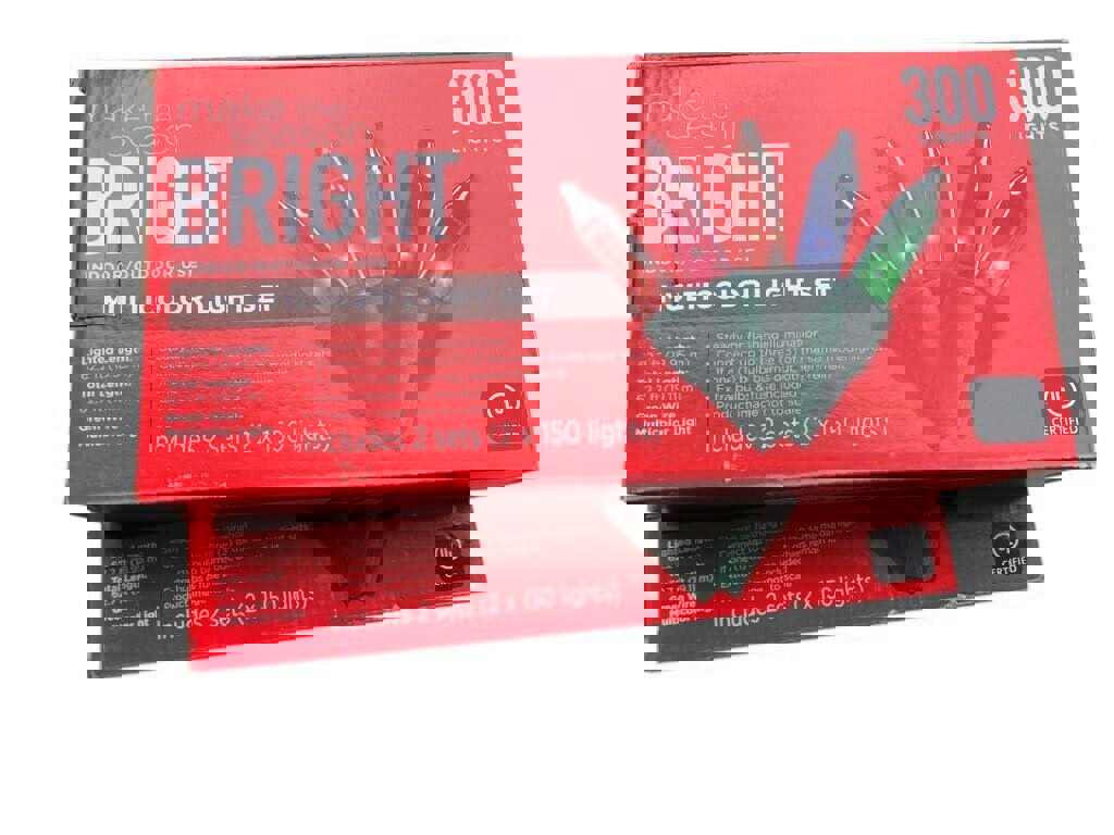 Make the Season Bright Indoor/Outdoor 300 Color Christmas Light Green Wire 2Pack