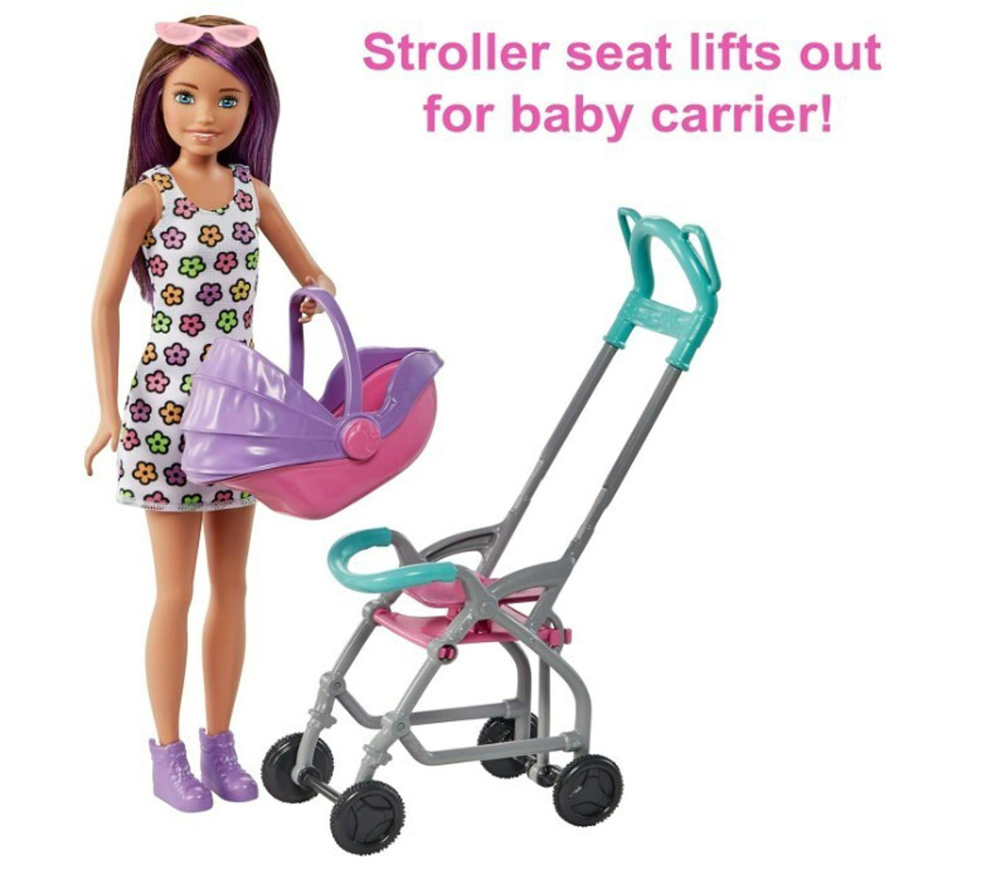 Barbie Skipper Babysitters Playset With Doll Stroller Baby Doll 5 Accessories