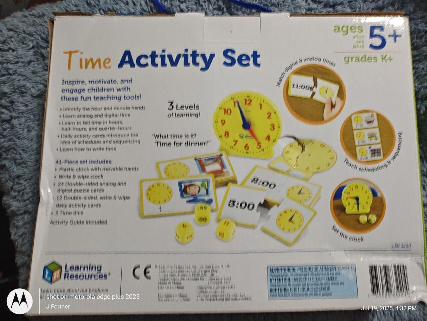 Learning Resources Time Activity Set, Teacher Supplies