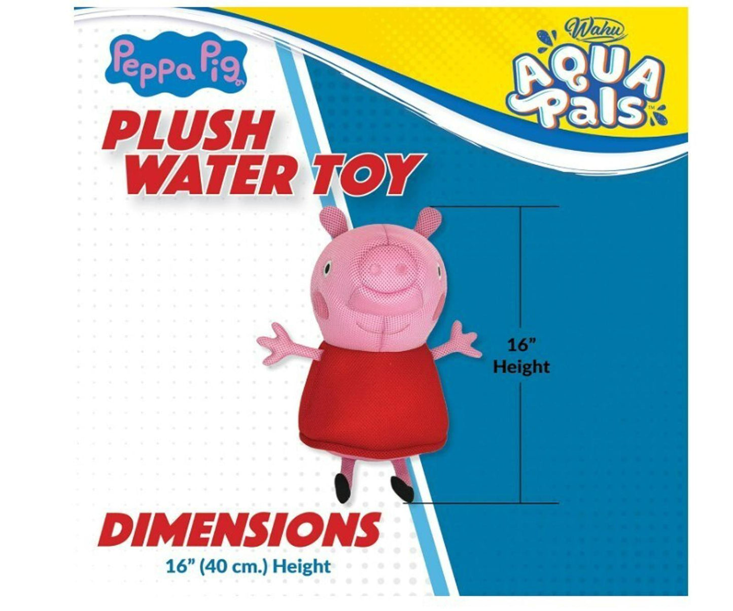 Wahu Aqua Pals Peppa Pig Plush Water Toy for Kids Ages 2+, Fast-Drying...