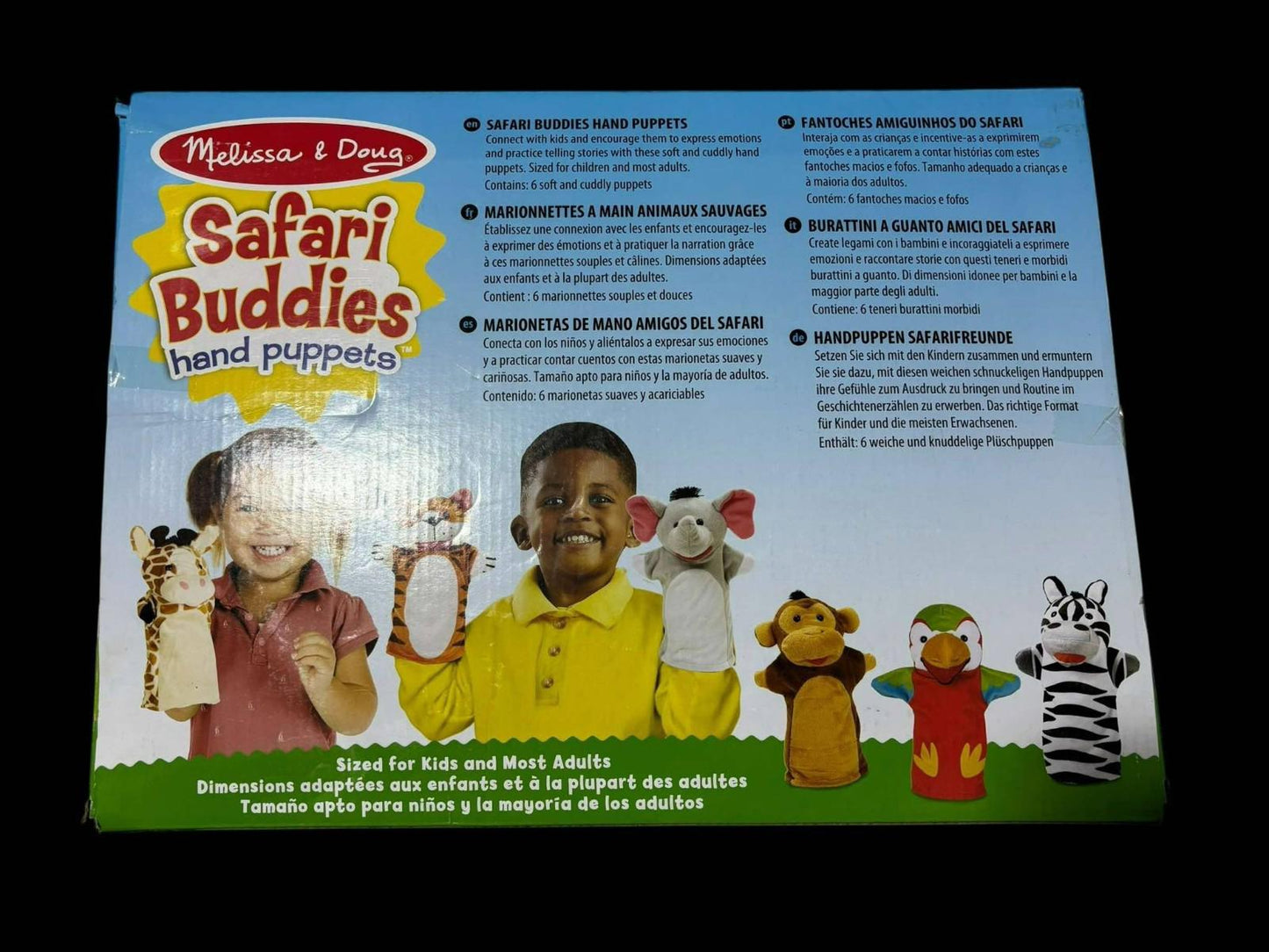 Melissa & Doug 9118 Safari Buddies Hand Puppets Puppet Set (6 Hand Puppets)