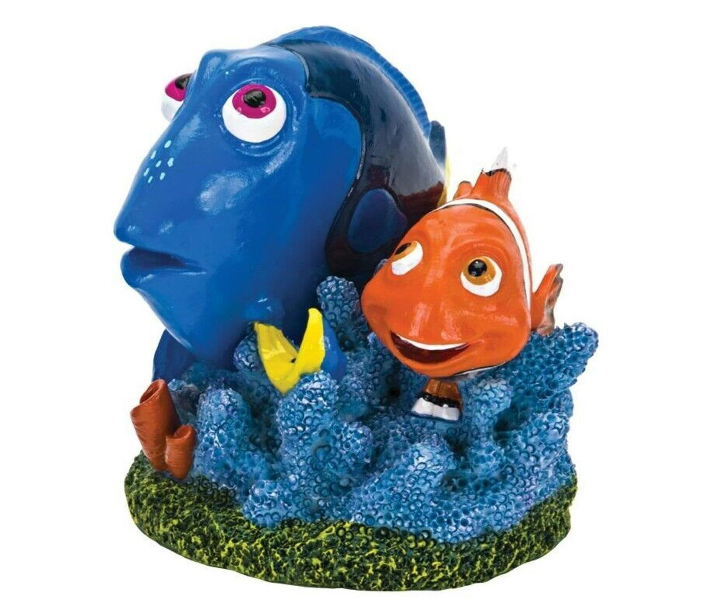 Finding Dory figurine featuring Dory and Nemo among colorful coral.