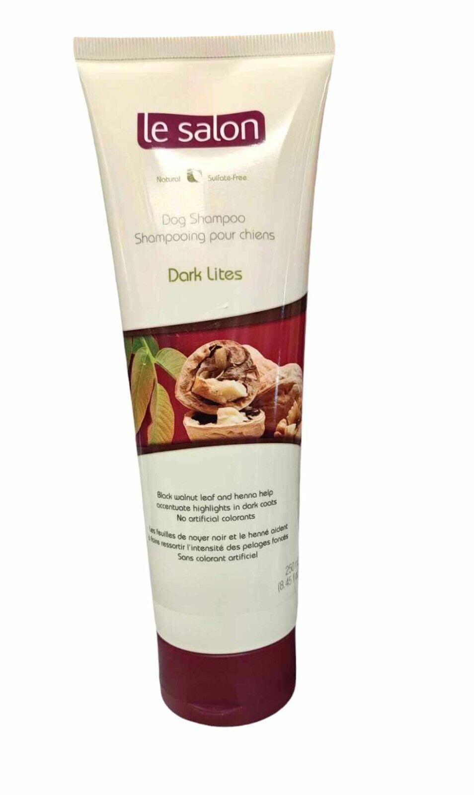 Le Salon Dog Shampoo Dark Lites in a tube, designed for enhancing dark fur with natural ingredients.