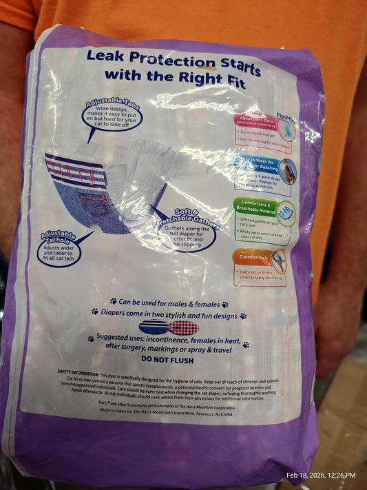 Leak Protection Diapers offer a secure fit for both males and females, featuring colorful design and clear instructions.