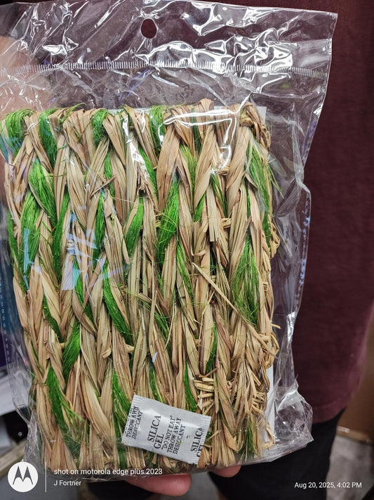 Natural Grass Matting Roll featuring green and beige woven strands for crafting.