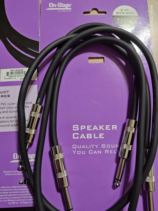 On-Stage speaker cable featuring durable PVC construction and quality sound.