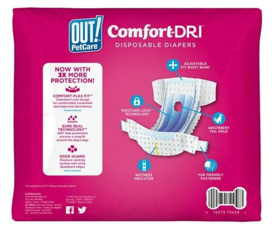 ComfortDRI disposable diapers featuring adjustable waist band and leak-proof design.