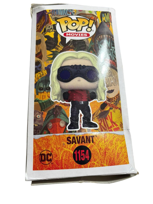 Savant Funko Pop! figure from DC Comics, featuring a character with long blonde hair and sunglasses.