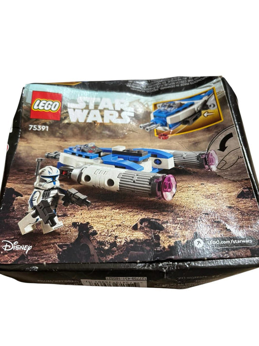 LEGO Star Wars 75391 set featuring a clone trooper and a detailed starship model.