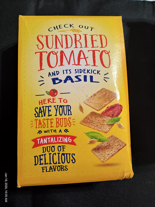 Sundried Tomato and Basil snack box featuring a tantalizing duo of delicious flavors.