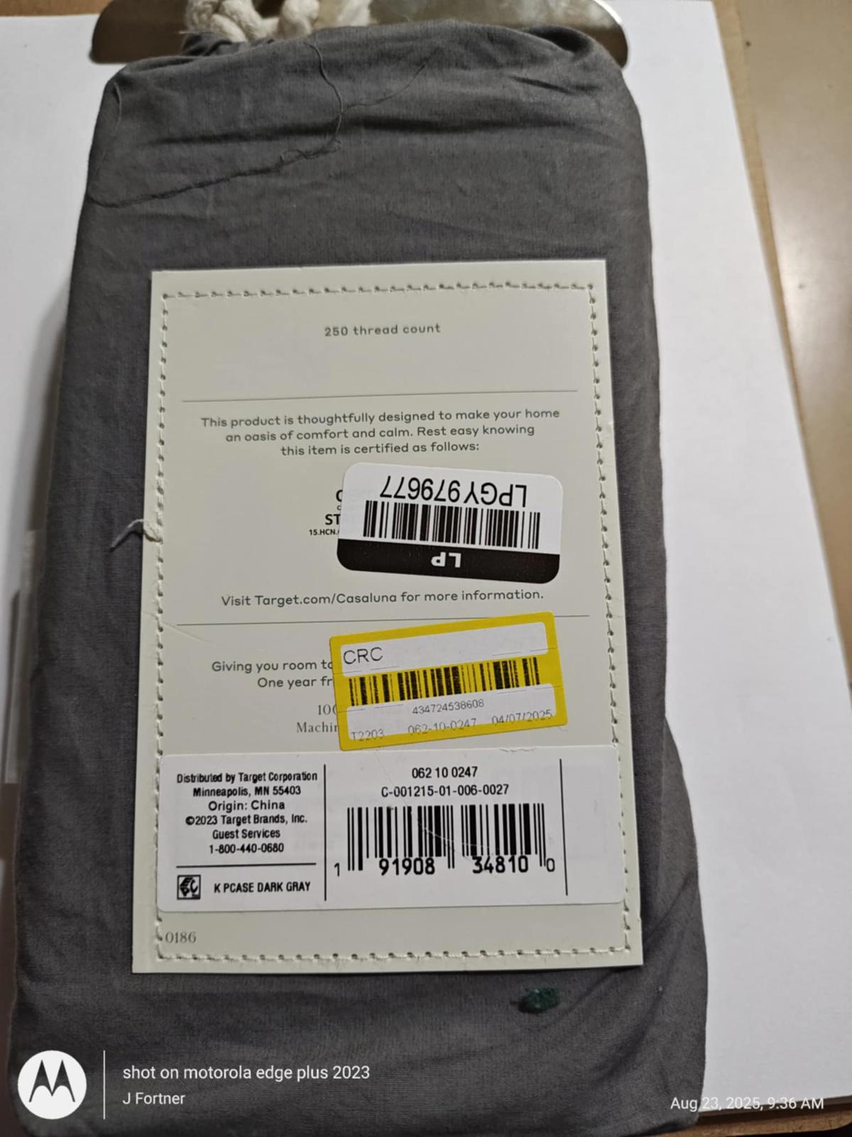 Target gift card packaging with a gray cover and barcode details.