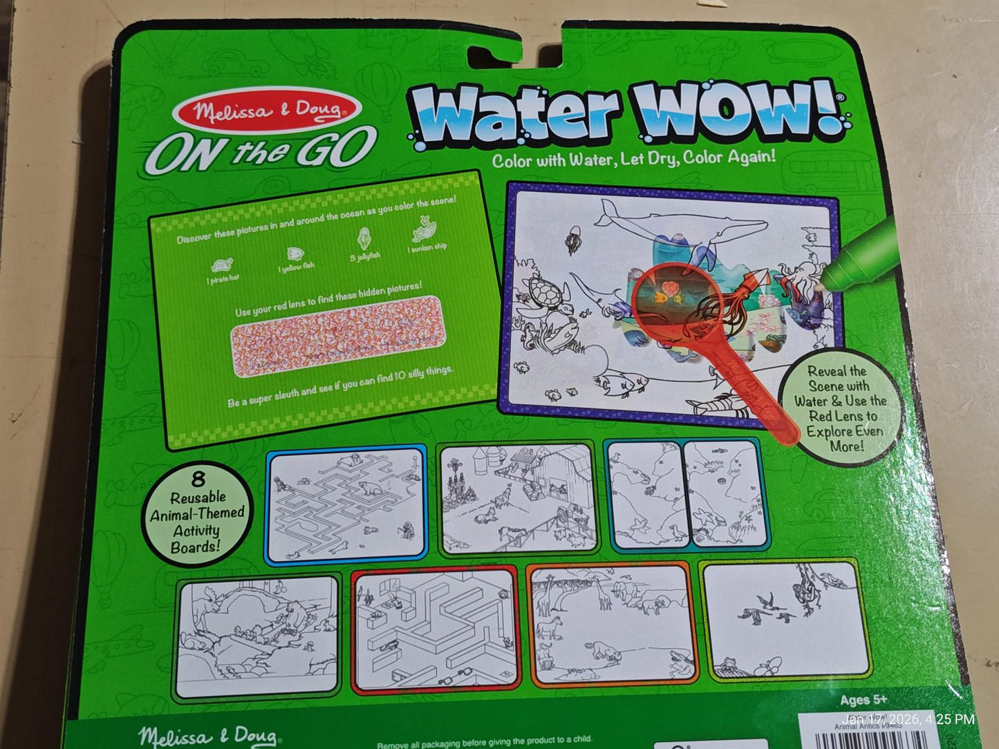 Water WOW! coloring book by Melissa & Doug featuring water-based coloring activities and reusable pages.