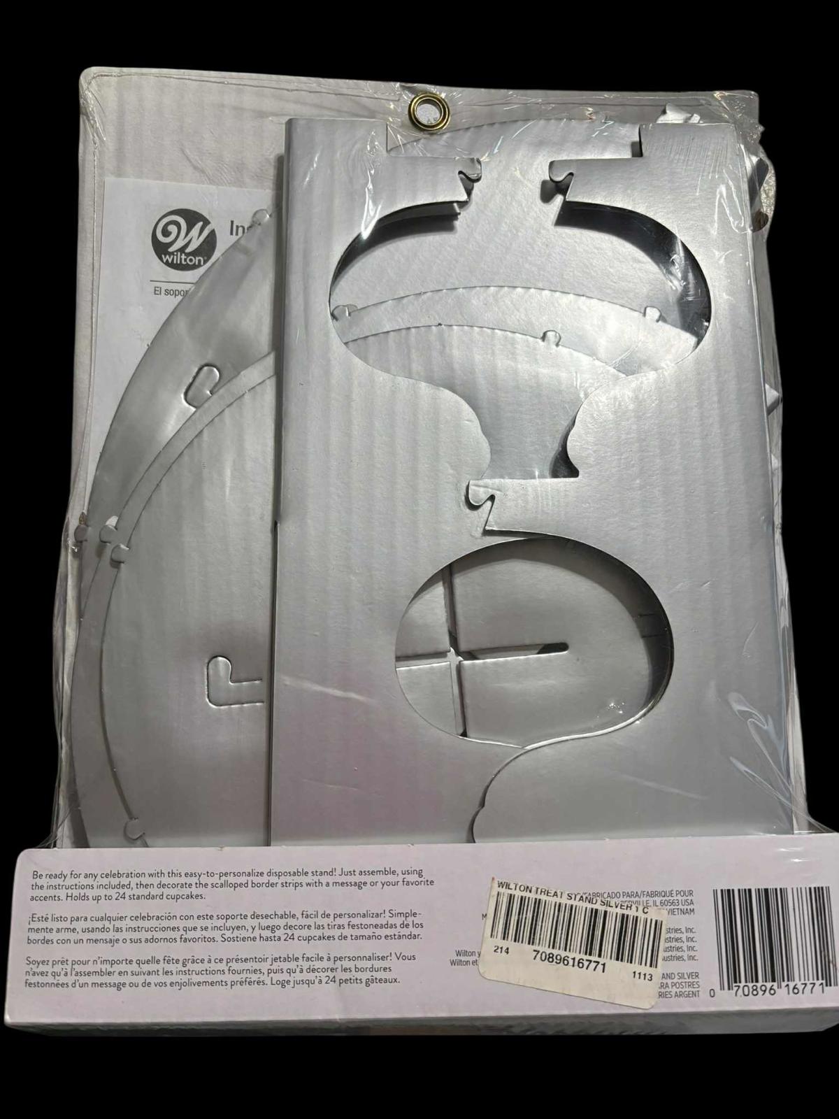 Wilton cake decorating stencil set featuring various shapes and designs for creative baking.