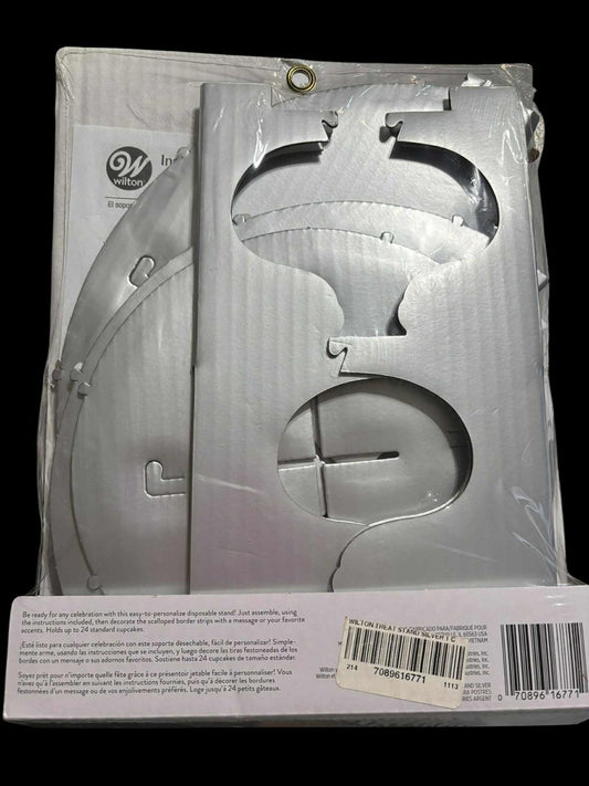 Wilton cake decorating stencil set featuring various shapes and designs for creative baking.