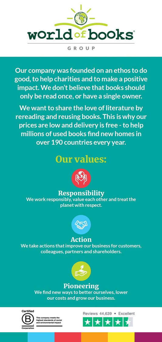 World of Books company values poster highlighting responsibility, action, and pioneering spirit.