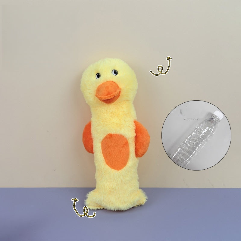 Yellow Duck Plush Toy with Orange Accents and Soft Texture.