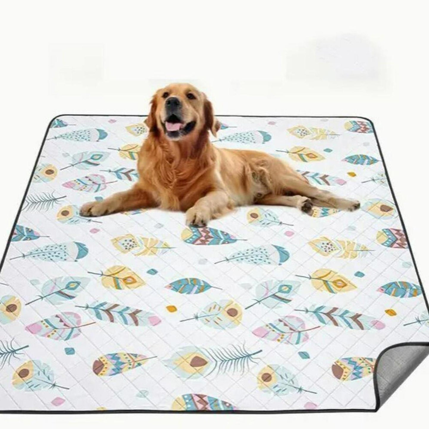 Washable Pee Pad Dogs 72 inch by 36 inches 2 PACK Lite Grey Reusable Dog Mat