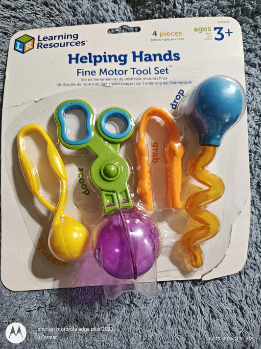 Learning Resources Helping Hands Fine Motor Tool Set Toy - 4 Pieces, Ages 3+