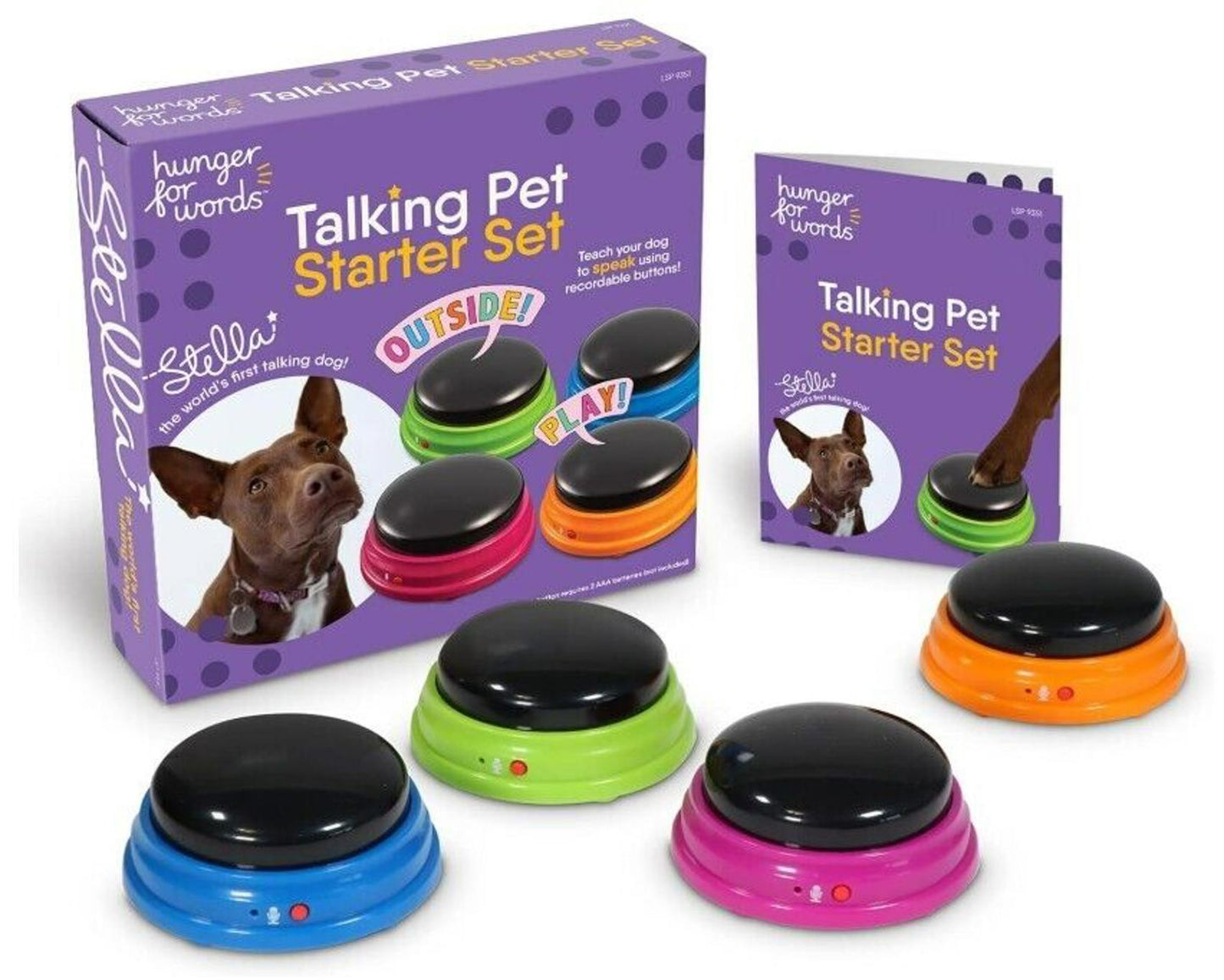 Hunger for Words Talking Buttons Starter Set - Recordable Buttons to Teach Your