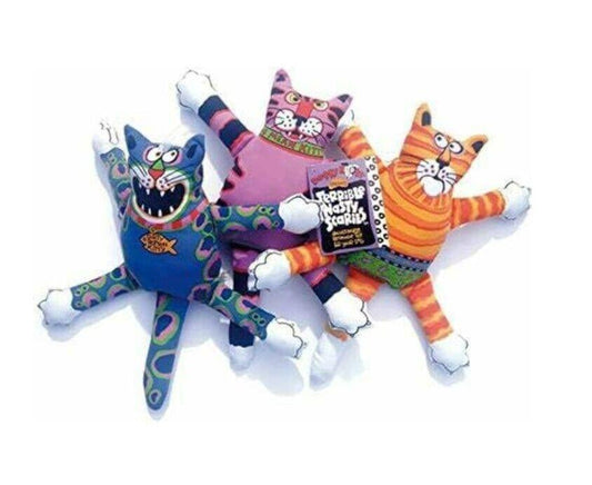 Fat Cat Multicolored Assorted Styles Nylon Squeak Dog Toy Small  1 count