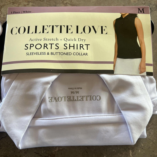 Collette Love Active Stretch Quick Dry Sports Shirt Sleeveless Medium White