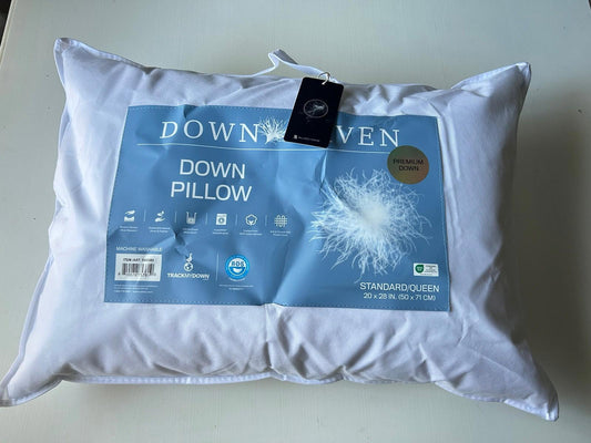 DOWN HAVEN DOWN PILLOW 650 FILL POWER WHITE PREMIUM DOWN STD/QUEEN 20X28 IN