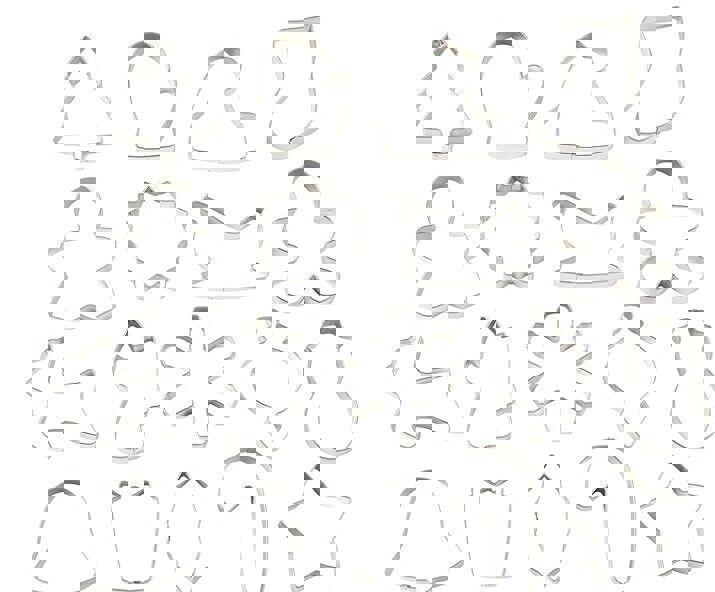 New Wilton Holiday 18-Pc Christmas Cookie Cutter Set Metal Angel Star Tree