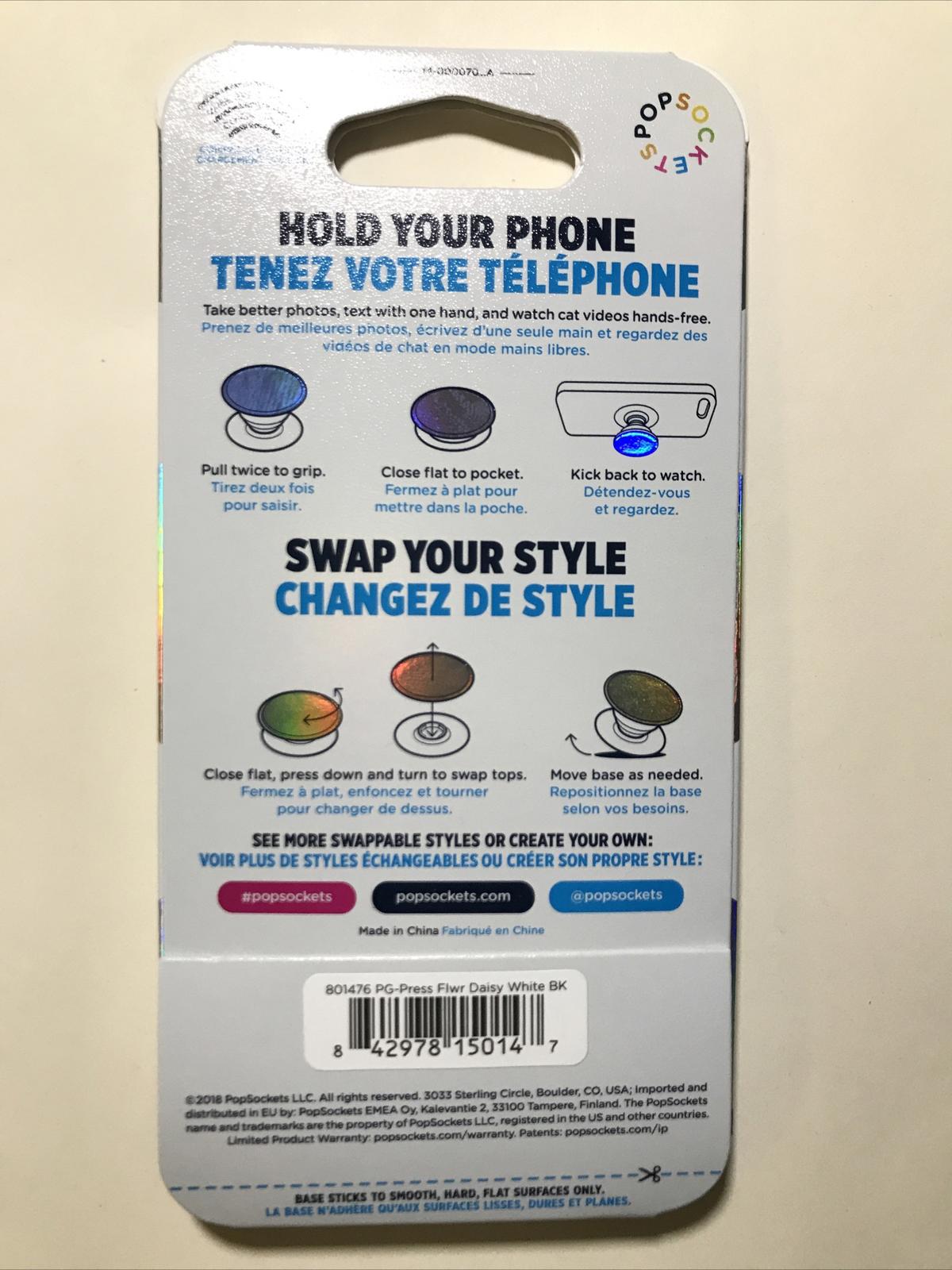 PopGrip Flower Daisy Premium Press Phone Grip & Stand