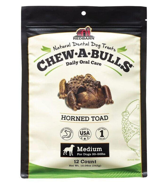 Redbarn Chew-A-Bulls Size: Medium | Shape: Toad | 12-Count