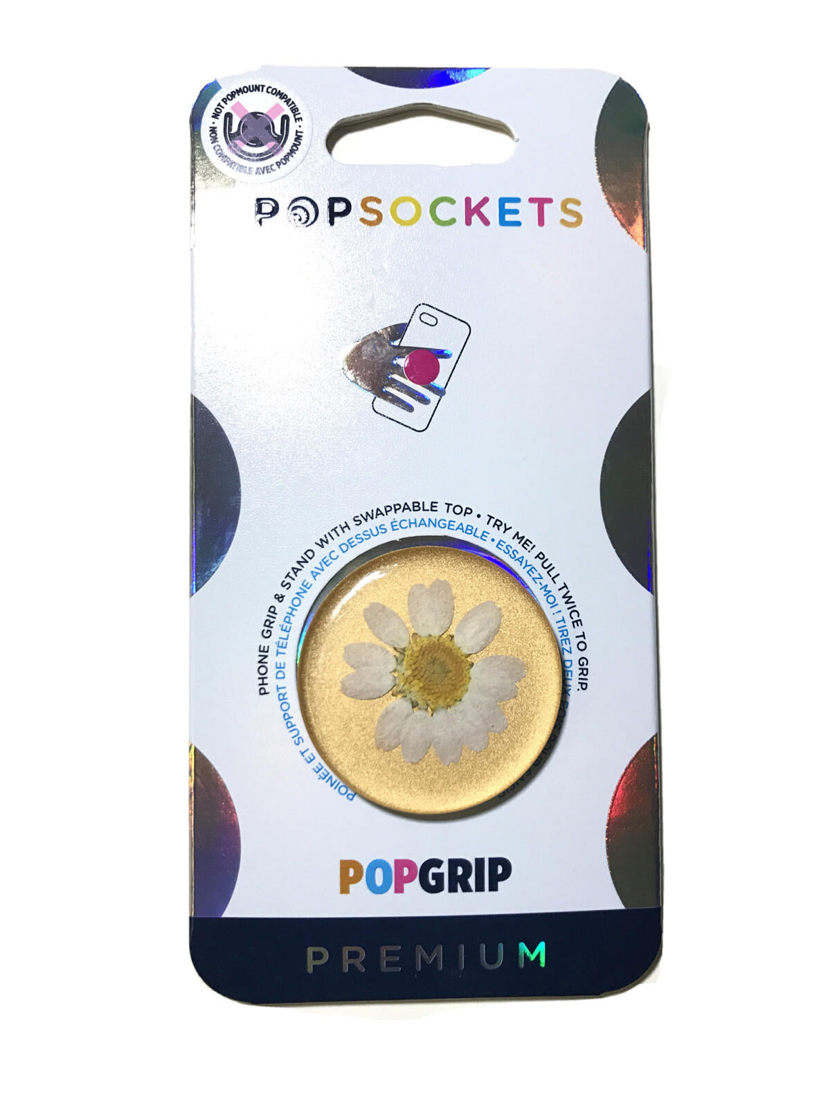 PopGrip Flower Daisy Premium Press Phone Grip & Stand