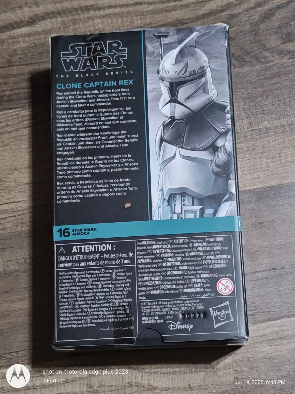 STAR WARS BLACK SERIES AHSOKA CLONE CAPTAIN REX **NEW**