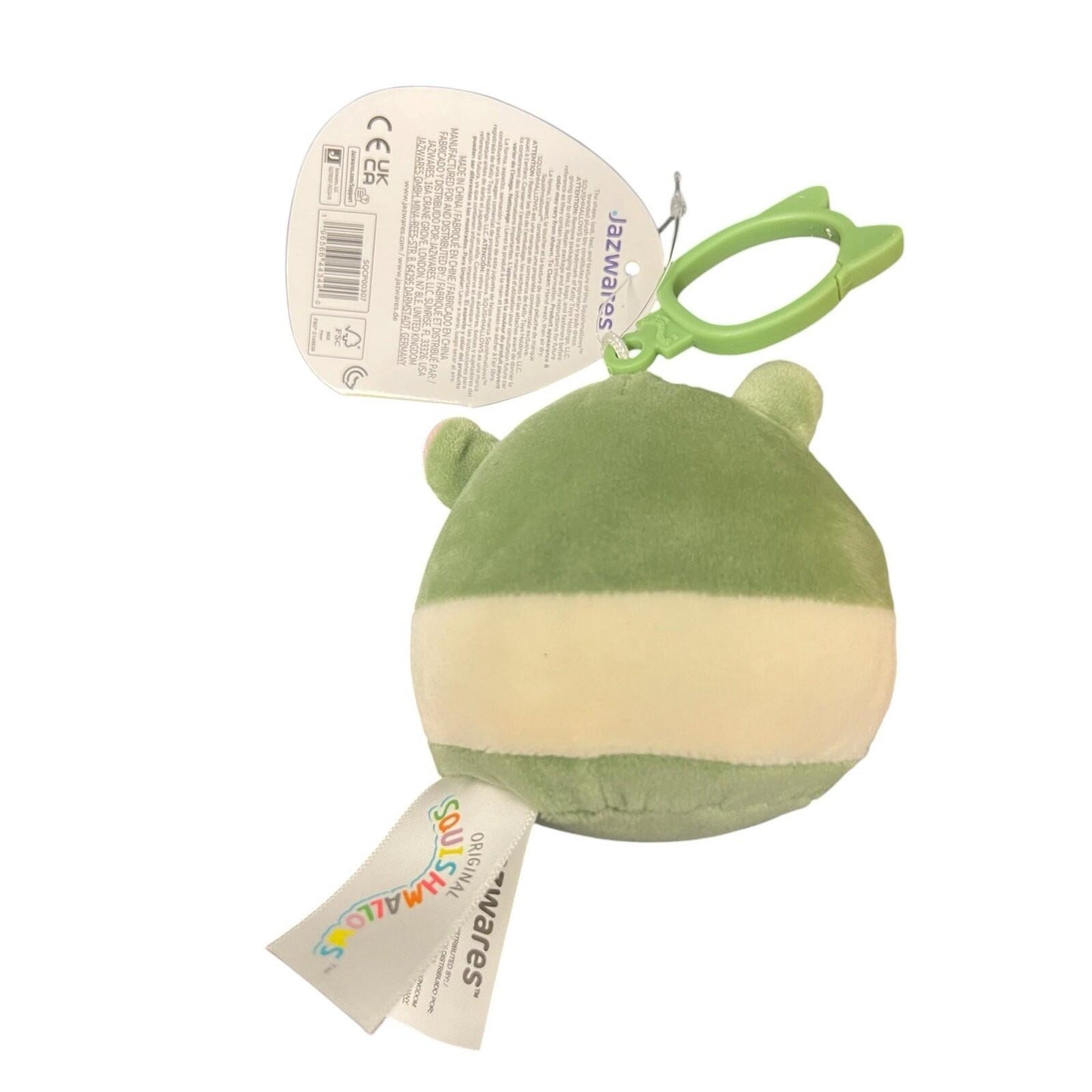 Squishmallows Gerald the Tapir green and beige 3.5” bag clip NWT