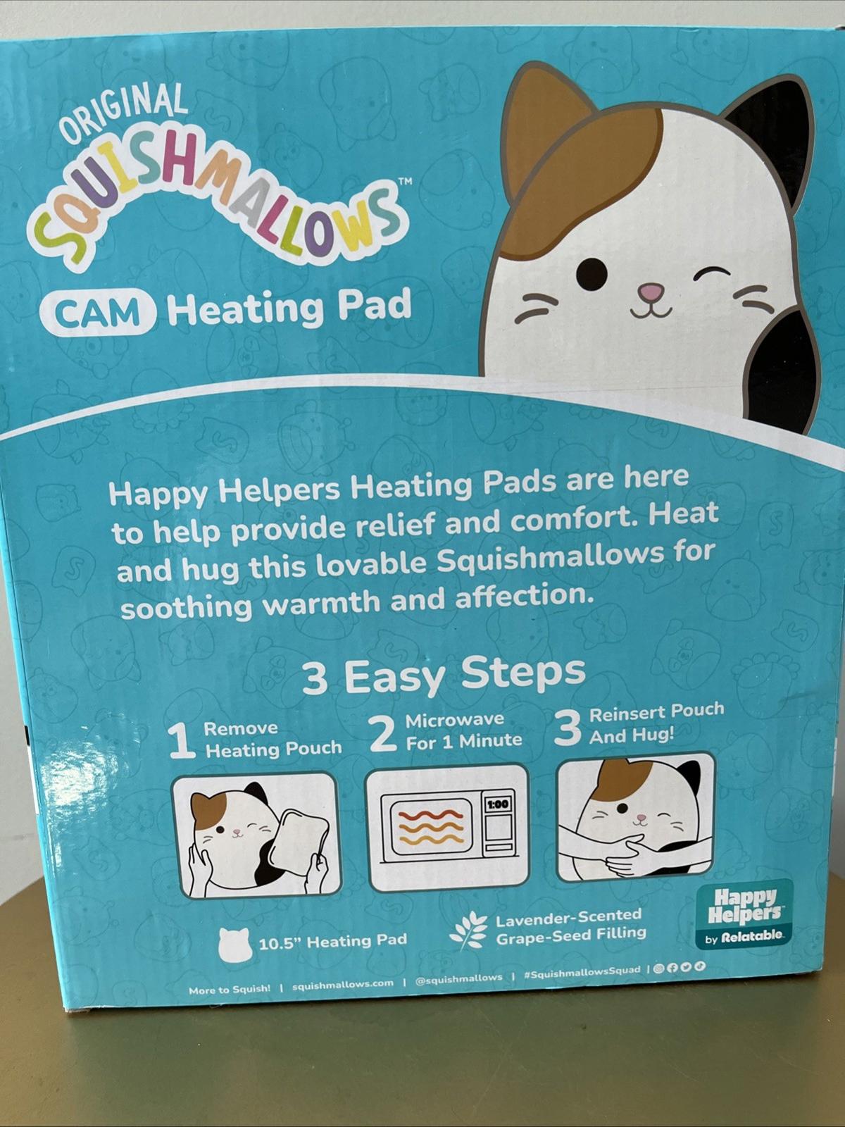 Squishmallows CAM The Cat Heating Pad Plush Animal By Happy Helpers