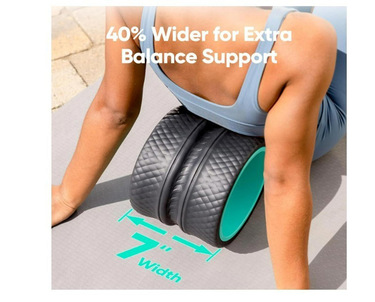 FitBeast Back Roller - 12 InDeep Tissue Massage Wheel, Yoga Wheel & Back Stretch