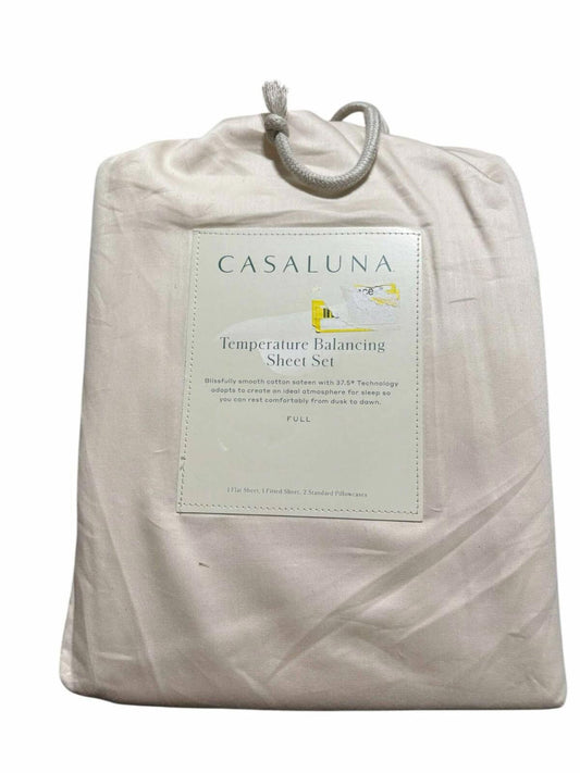 Casaluna 100% cotton Temperature Bal or Percale  Sheet Set, Full, 4pcs, Natural