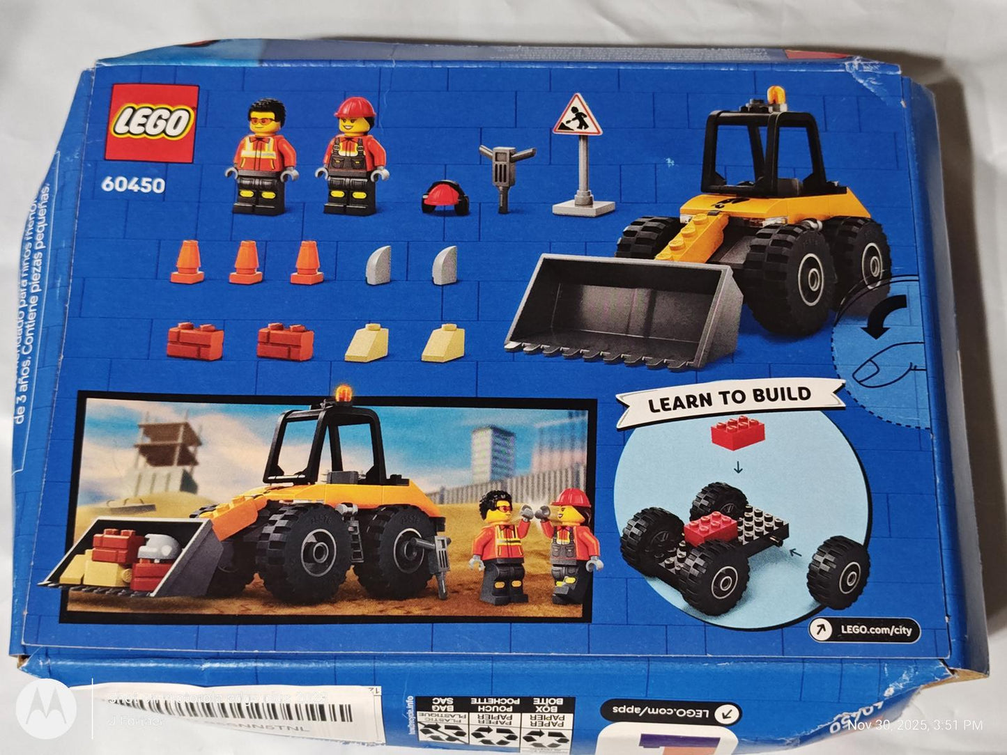 LEGO CITY: Yellow Construction Wheel Loader (60450) BRAND NEW SEALED LEGO