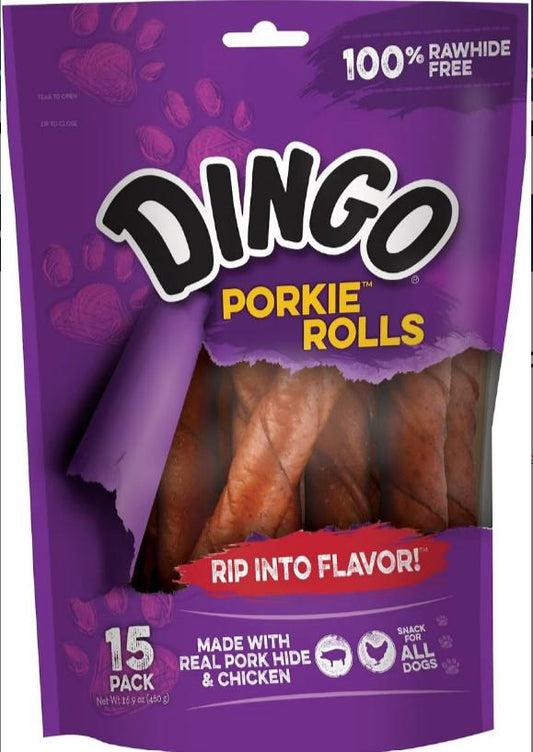 Dingo Pork Rolls 15 count Bag