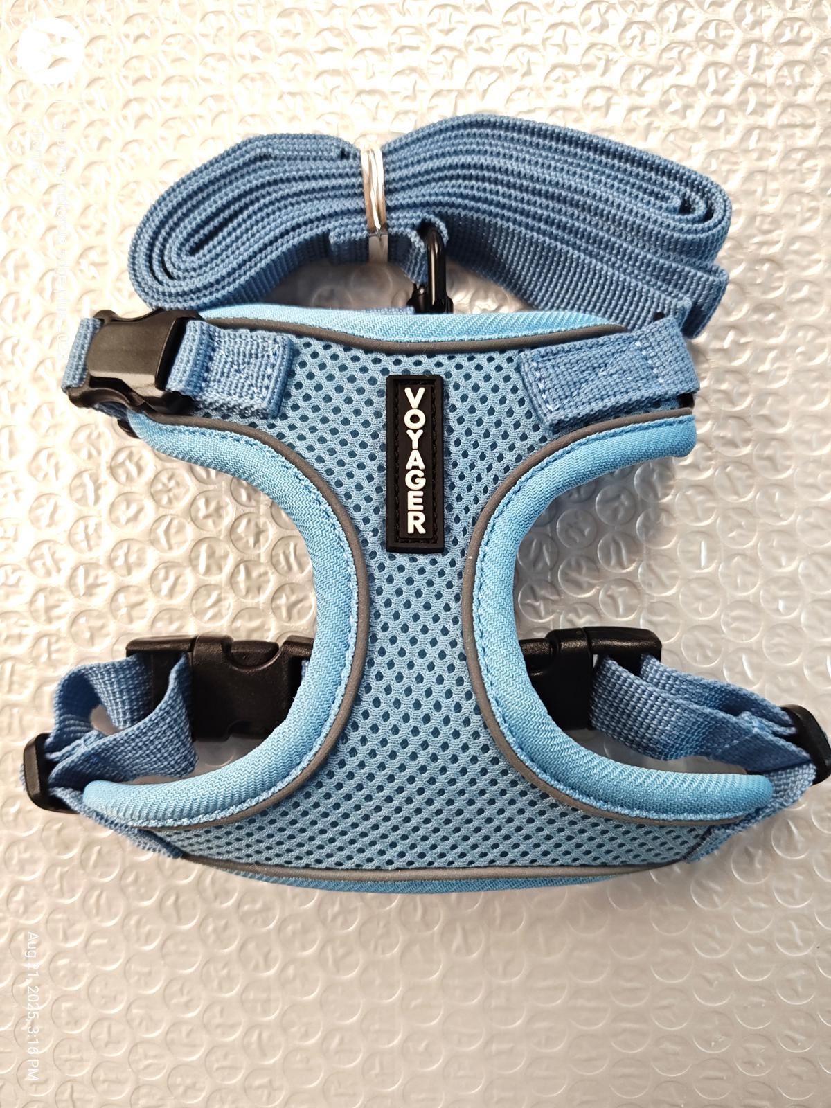 Voyager Step-in Air Dog Harness Mesh With Leash Size XXSmall Lite blue