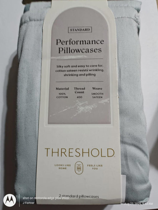 Threshold Standard 100% Cotton- Lite Blue Color -Pillowcase Set