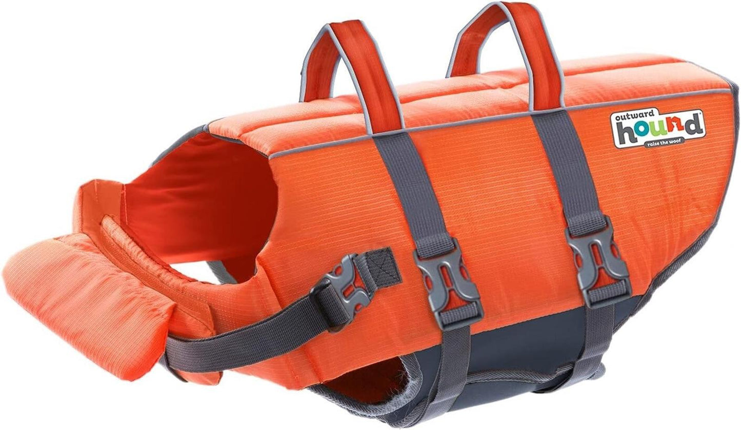 Outward Hound Granby Splash Dog Life Jacket, Orange, XL (33-44")