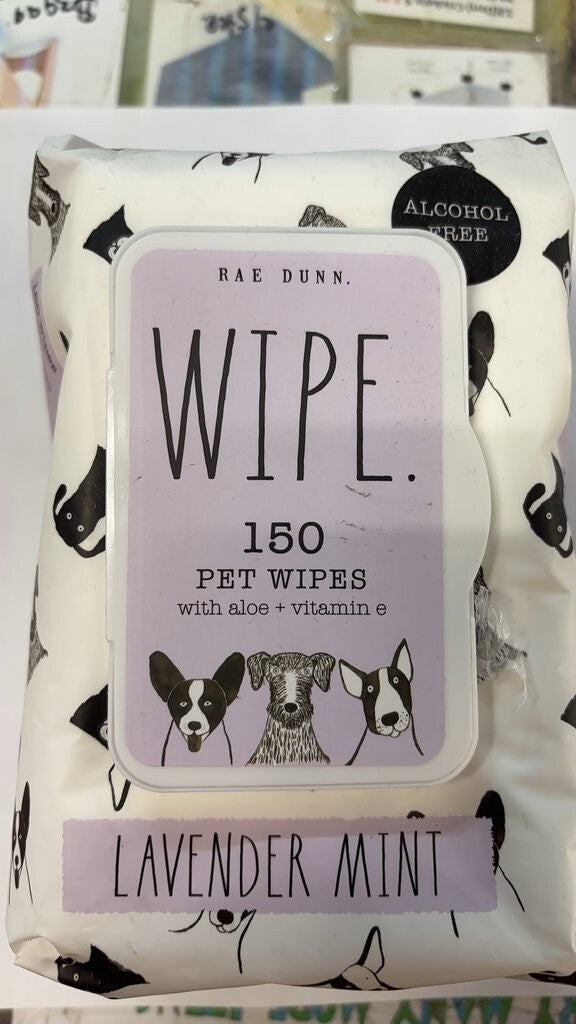 Rae Dunn Lavender Mint Pet Wipes with Aloe and Vitamin E