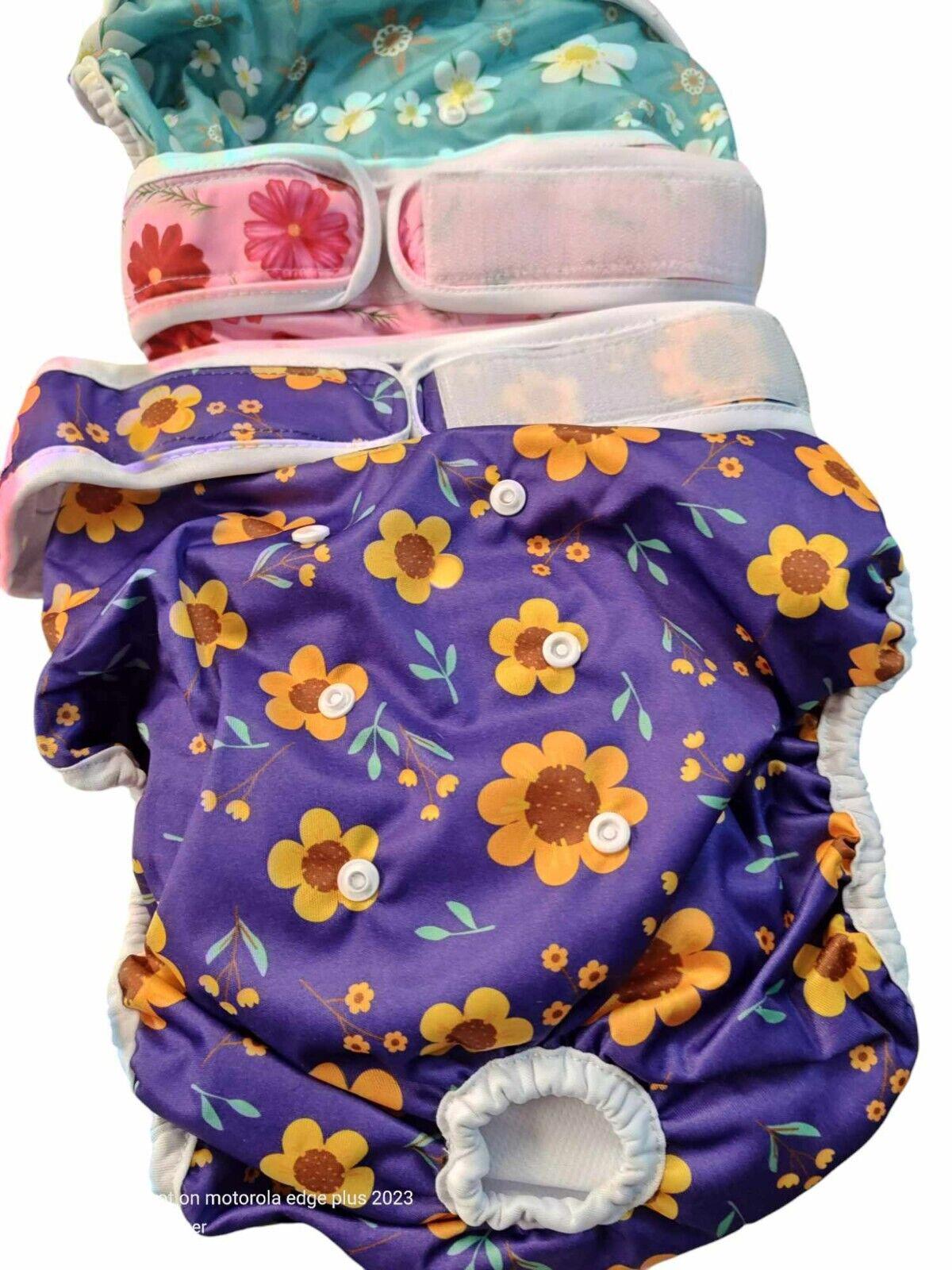 Dog 3 PK Diapers OR  Wraps Washable Brand New Choose your Assortment/Size