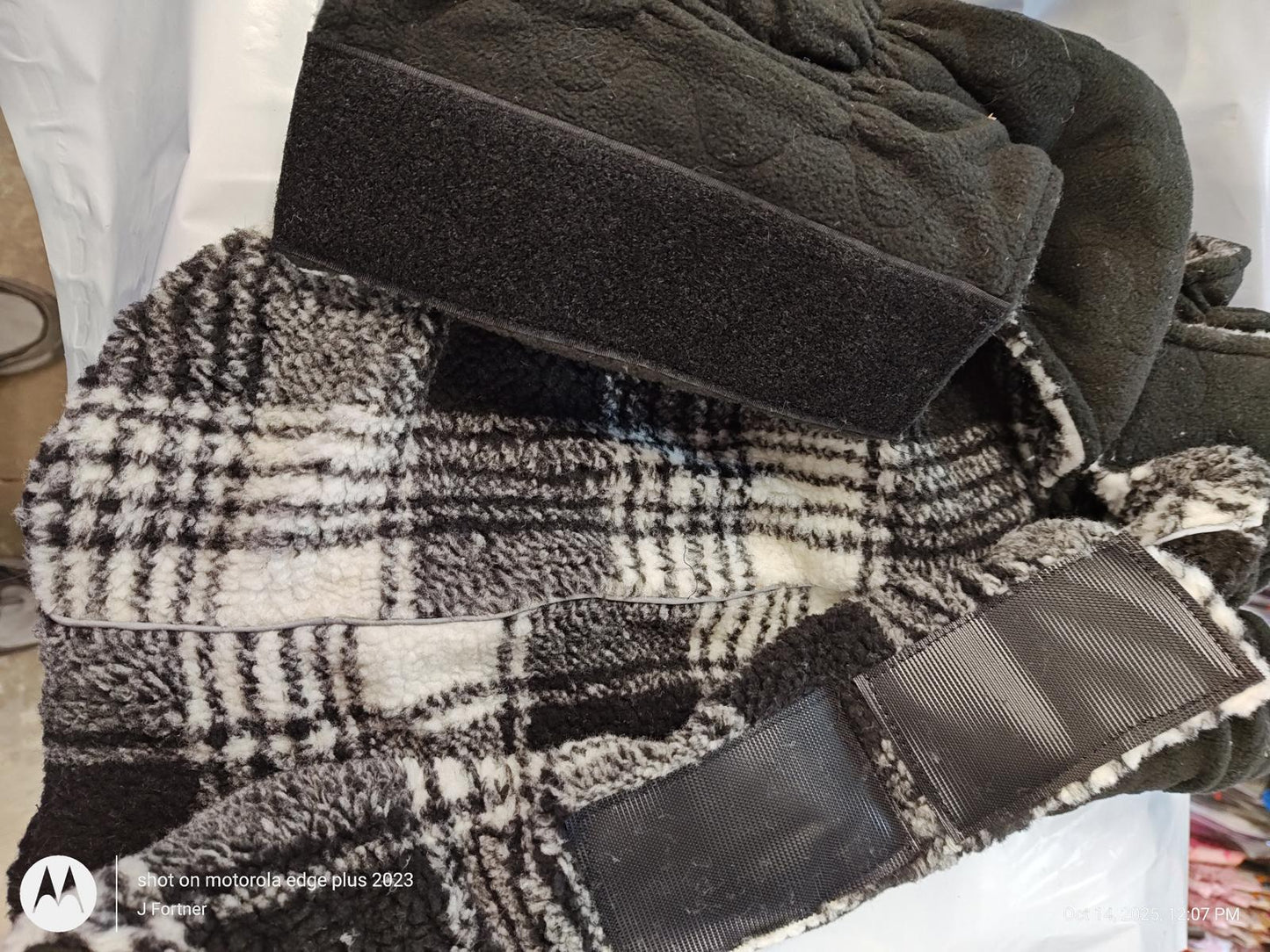 Bing Pet Dog Faux Lamb Plaid Reversible Adjustable Size L Coat Dog Jacket Dog