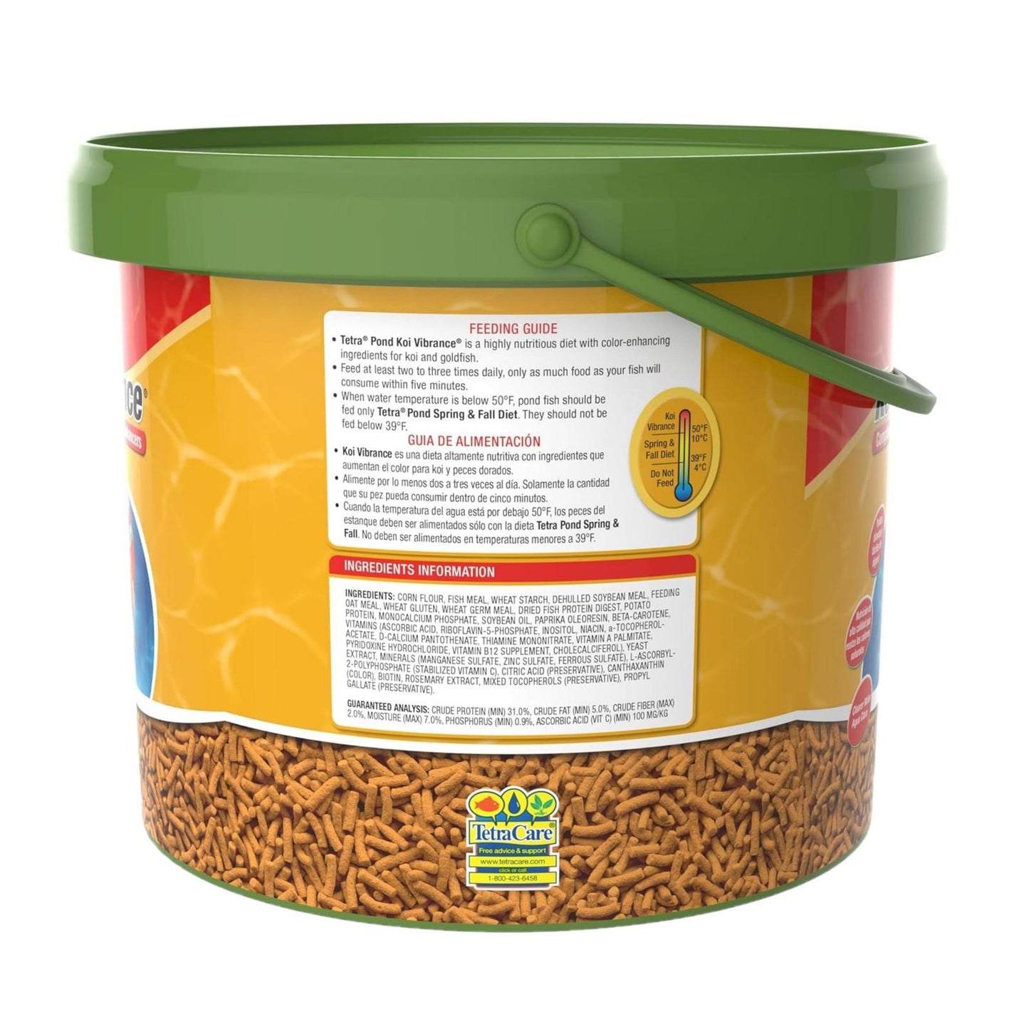 TetraPond Koi Vibrance Premium Nutrition Fish Food, 3.31 lbs Bucket