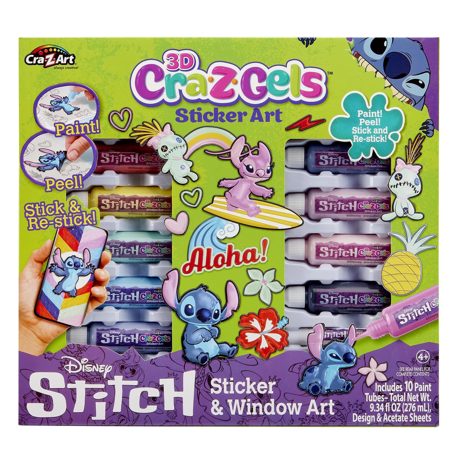 3D CrazGels Sticker Art featuring Disney Stitch, includes vibrant colors and fun designs.