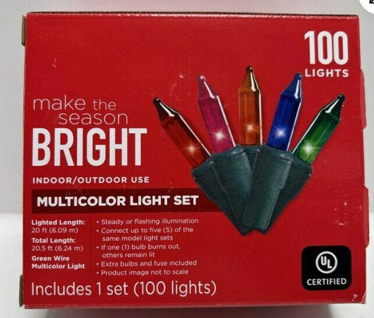 Make the Season Bright Indoor and Outdoor Christmas Multi-Color Lights 2-Pack