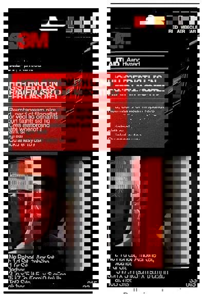 3M High-Strength Lens Repair Film Assorted includes red, amber, and clear sheets for quick repairs.