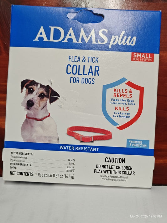Plus Flea & Tick Collar for Dogs, 7-Month Protection, Adjustable Collar Fits Sm